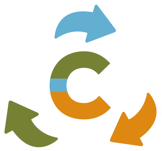 Compostable C recycle arrows Logo